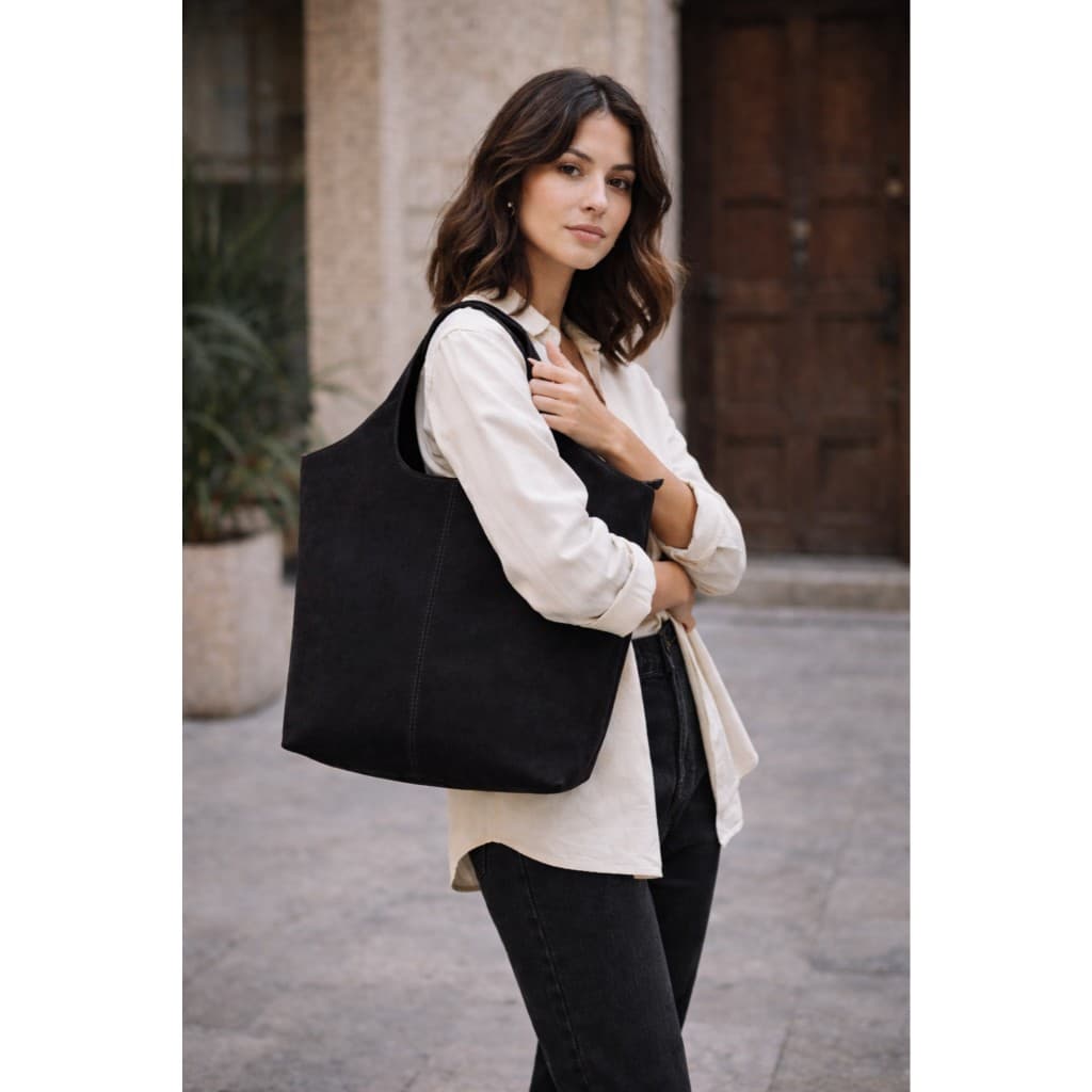Bolsa Feminina de Camurcina Sintético Sacola Grande Casual Boiadeira Mulher Mãe