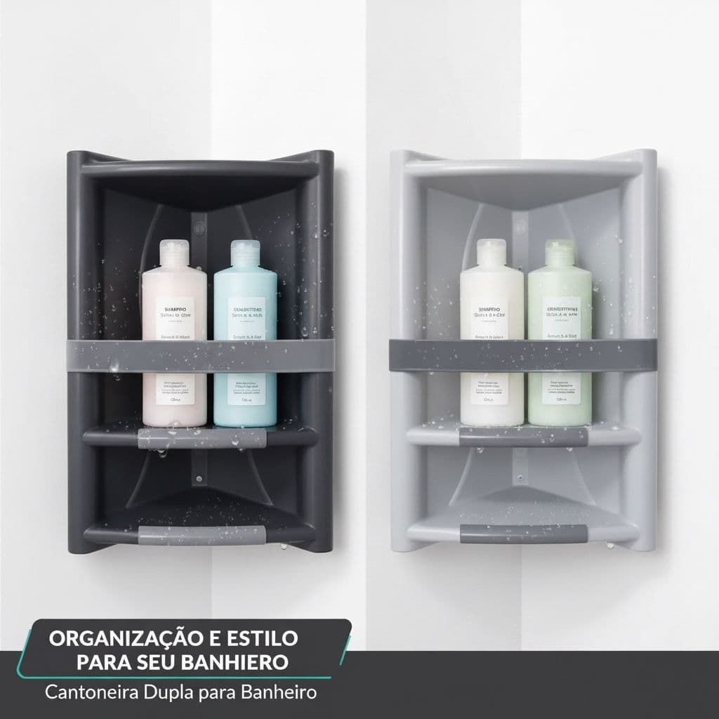 Cantoneira e Suporte de Banheiro Plástico 3 Andares Organizador Box Shampoo Sabonete, prática