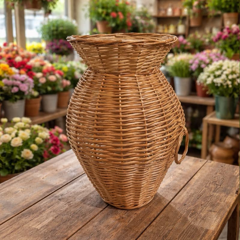 Vaso De Vime (P/ Plantas | Flores | Decoração | Enfeites | Festas)