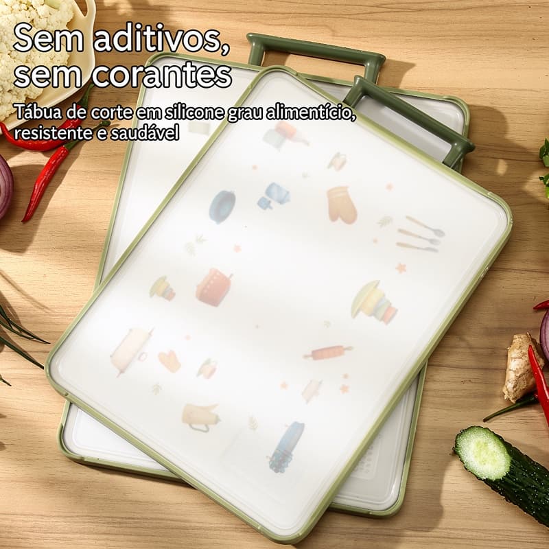 Tábua de corte dupla face em aço inoxidável, antibacteriana e antimofo, ideal para uso doméstico, na cozinha, para corta