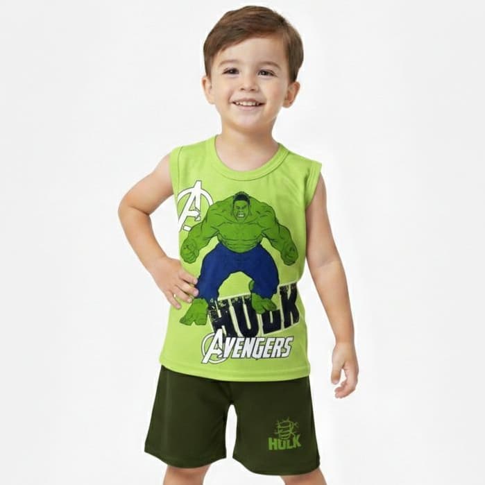 Conjunto hulk roupa de menino infantil personagem herói