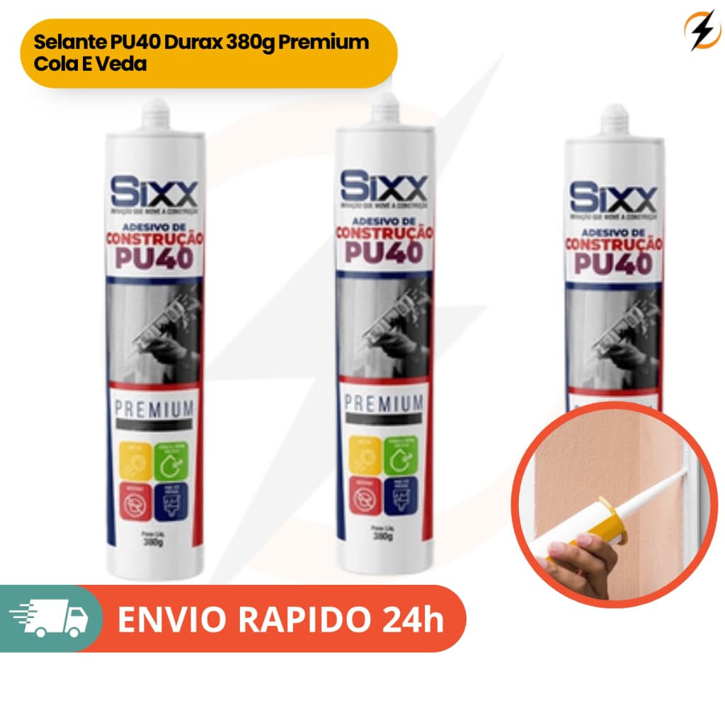 Selante PU40 Durax 380g Premium Cola E Veda (Branco Cinza Preto)