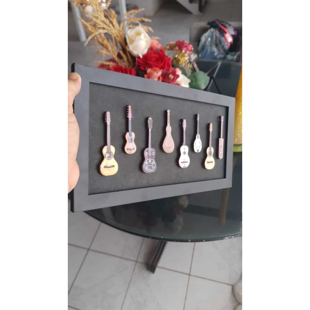 🎶 Quadro Decorativo Violas Brasileiras em MDF com Resina – Alta Qualidade