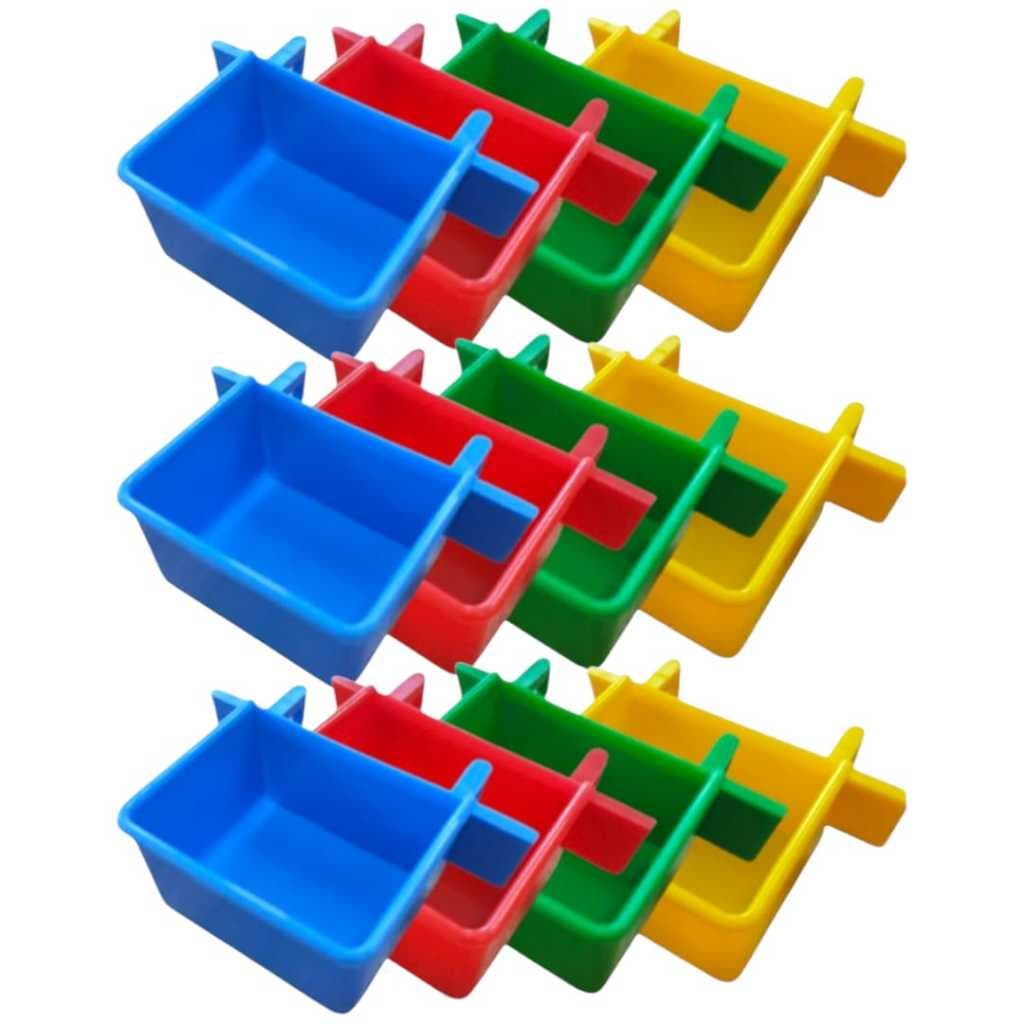 KIT COMEDOURO COXINHO LATERAL COM 12 UND P/ AVES E PASSAROS