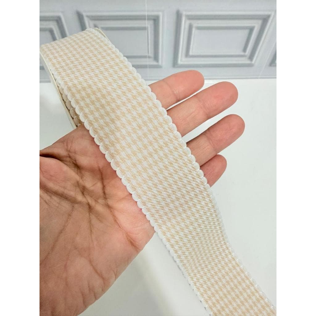 Fita Pied de Poule Xadrez 38mm 2 metros laços e Artesanato