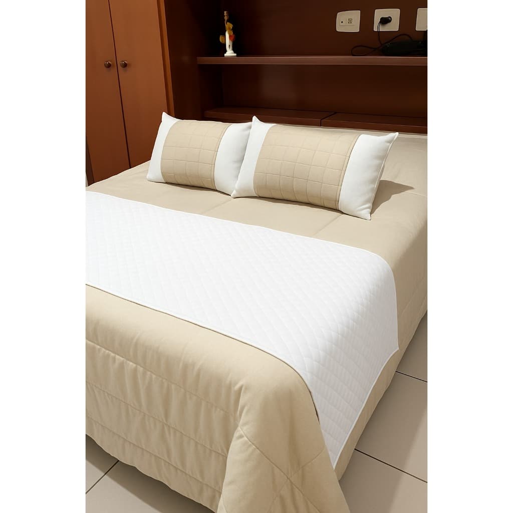 Peseira de Cama em 100% algodão, Para Cama Casal / Queen - MEDIDA 0,70 x 2,00cm