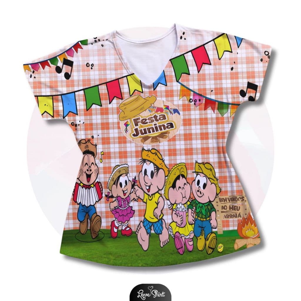 Camisa feminina TEMA Festa Junina VEM PRO ARRAIA SAO JOAO