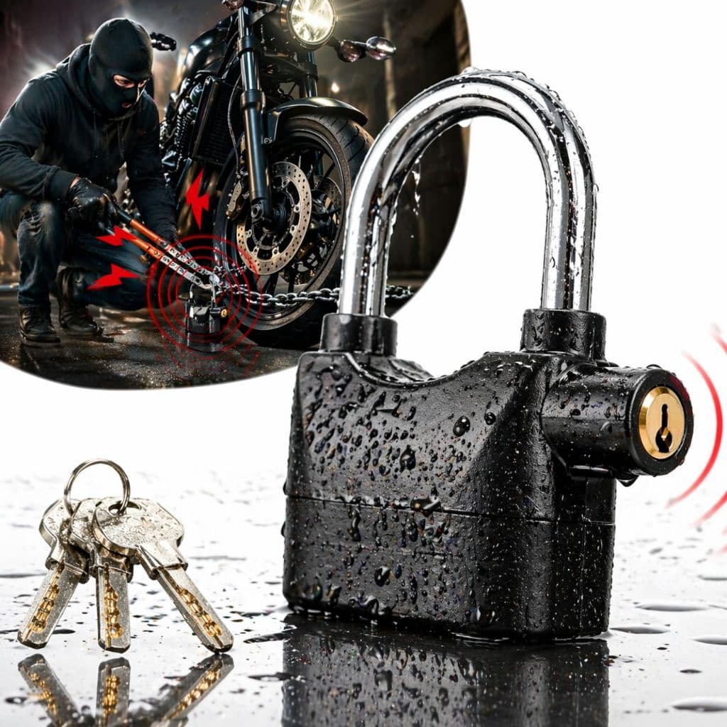 Cadeado Com Alarme Sonoro Antifurto Para Motocicleta Bicicleta Bike Mala de Viagem | Envio Imediato