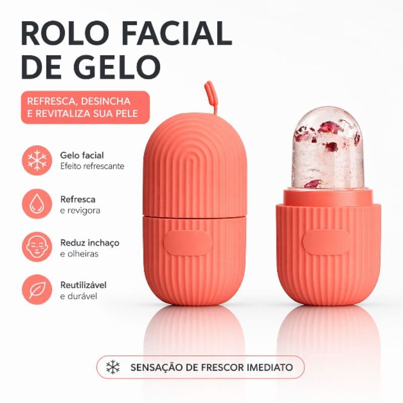 Rolo Facial De Gelo Massageador De Inchaço Reutilizável E À Prova De Vazamentos