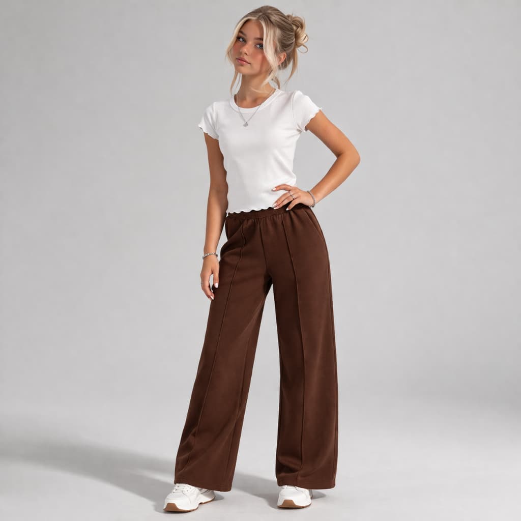 Calça Wide Leg Duna Juvenil Meninas 10 12 14 Moda Blogueirinha Conforto Tendência Fashion