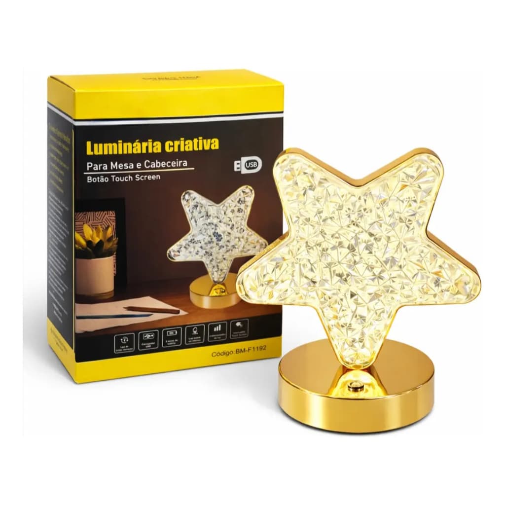 🌟 LUMINÁRIA LED ESTRELA BMAX BM-F1192 MESA E CABECEIRA USB 🔥 ✨ Iluminação Decorativa + Luz Suave Relaxante + Design Mode