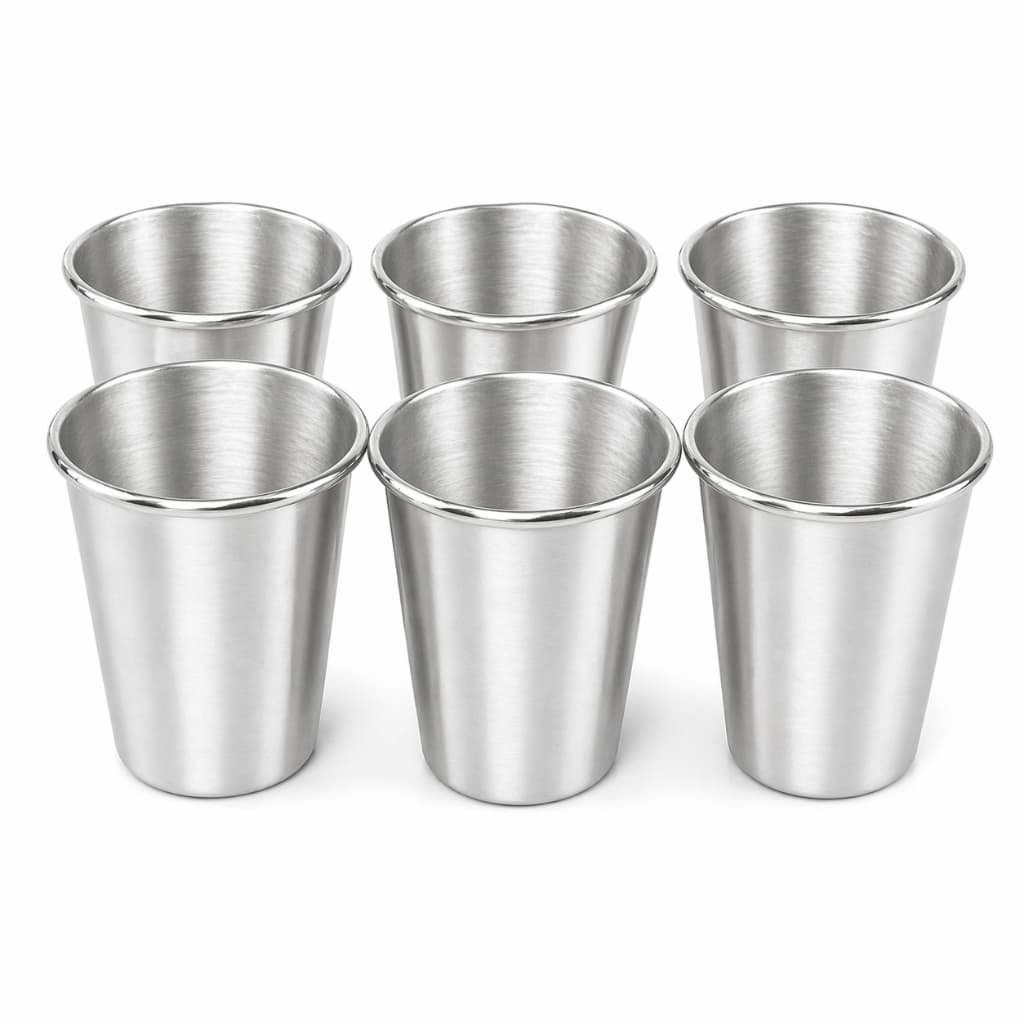 Kit 6 un Copo de Alumínio Resistente 300ml Reforçado Durável Reutilizável Água Suco Cerveja Chopp