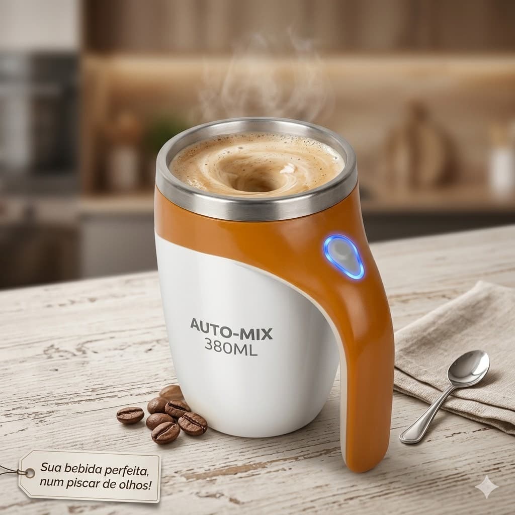 Caneca Mixer Automática 380ml Misturador Elétrico Café Shake Whey Fratelli Wincy