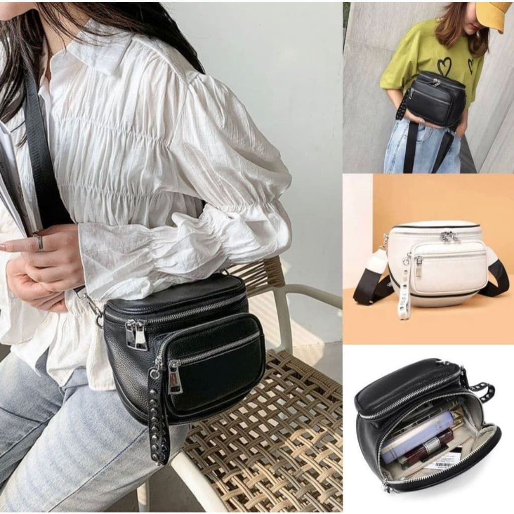 Pochete feminina PU Transversal com Alça Larga tecido Moderna Blogueira Bag cyc-3280