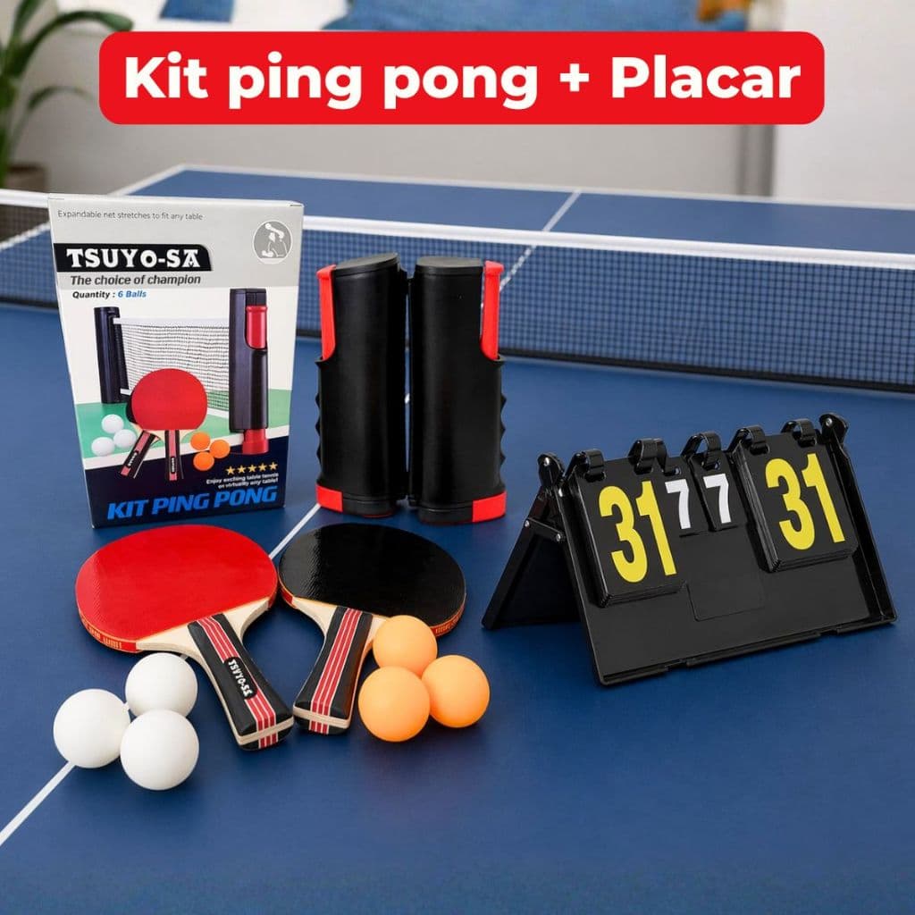 Kit Ping Pong Tênis Mesa Profissional + Raquete + Bola + Placar de Mesa A ESCOLHA