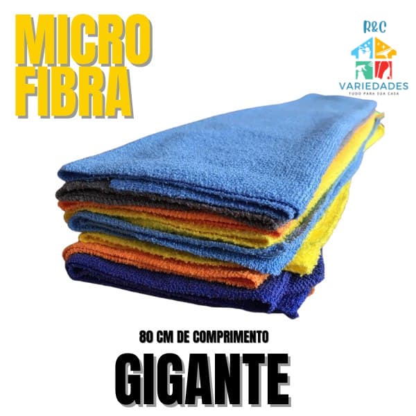 01 UN PANO MICROFIBRA Gigante Pano Para Limpeza 60 x 80 Legitimos