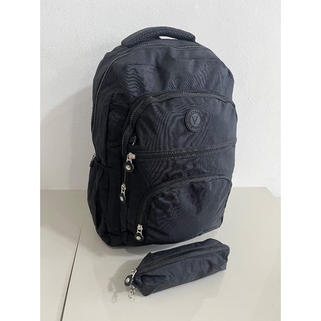 Mochila unissex leve e impermeável com um pequeno estojo para lápis, perfeita para o uso diário na sala de aula ou no es