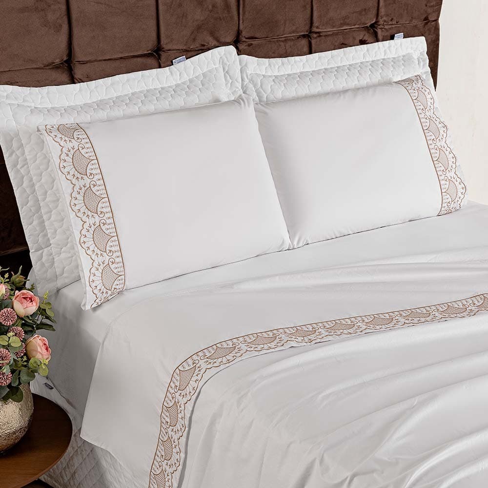 Jogo de Lençol 04 PÇS 200 Fios Egípcio Cama King Algodão Variedade de Cores Sulamita Enxovais