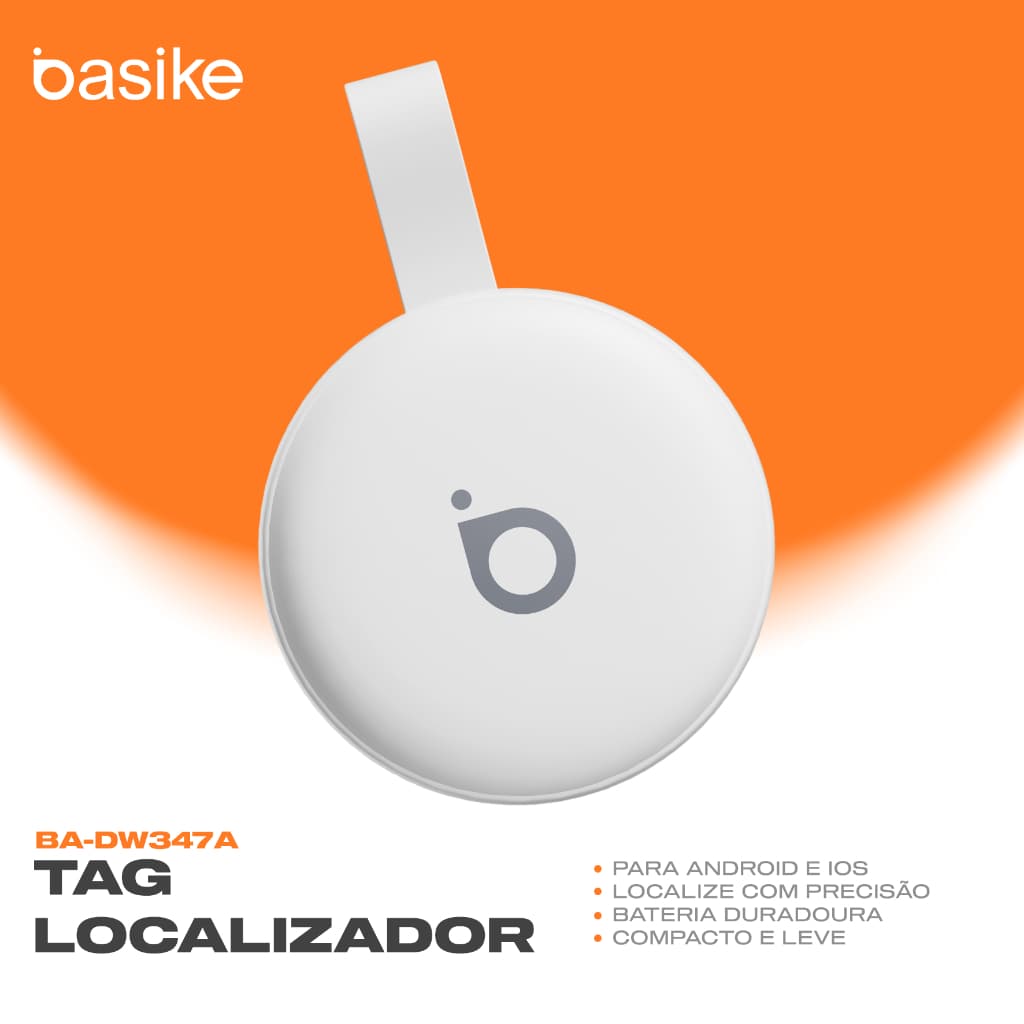 BASIKE Smart Tag Rastreador GPS Bluetooth Compatível iPhone Android Localizador de Objetos e Pet