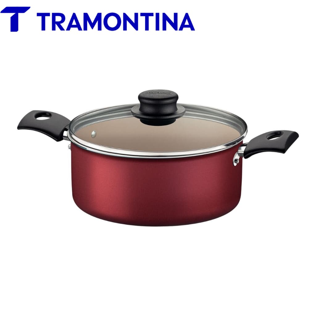 Caçarola Tramontina Turim 22cm 3,7L Vermelha Antiaderente