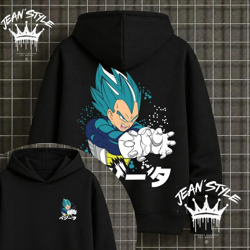 Blusa Moletom Canguru majin vegeta dragon ball anime Feminino Masculino Flanelado Unissex Inverno