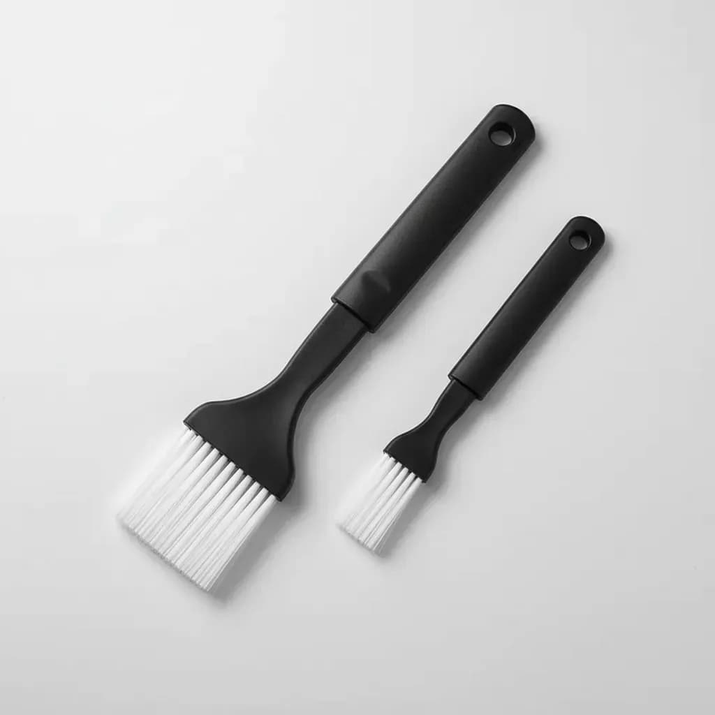 2 Pincel Culinário Churrasco Cozinha Plástico 21cm Preto