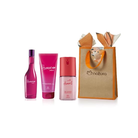 NAURA PRESENTE HUMOR PROPRIO - 1 eminino 75 ml. 1 deo corporal feminino 100 ml. 1 Geleia hidratante 1 sacola p kit