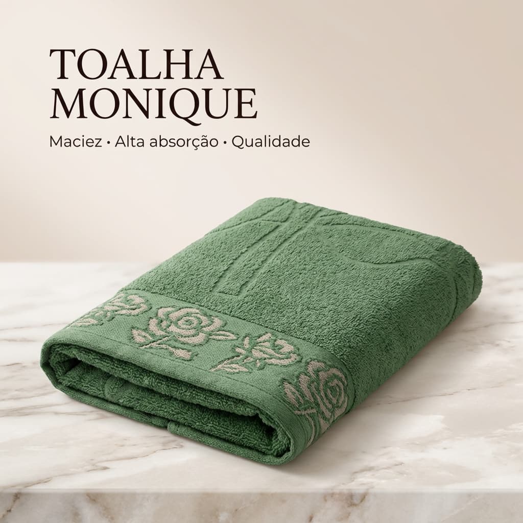 Toalhas de Rosto Monique Jacquard Premium 100% Algodão Absorção Rápida