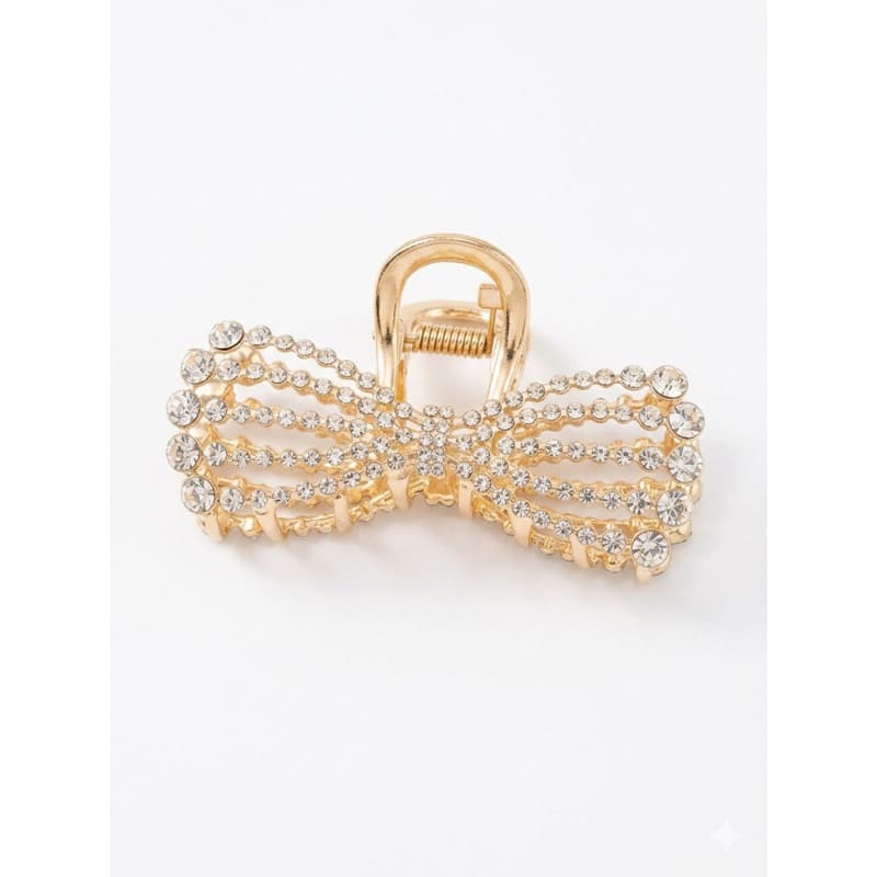 Piranha Dourada Laço Metal com Strass