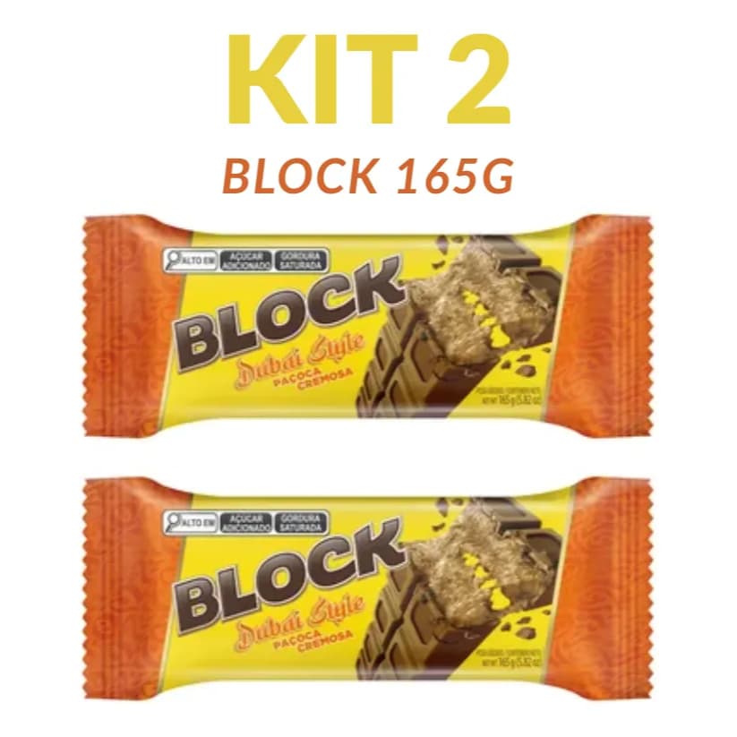 Kit 2 Chocolate Block Dubai Style Paçoca - 165g
