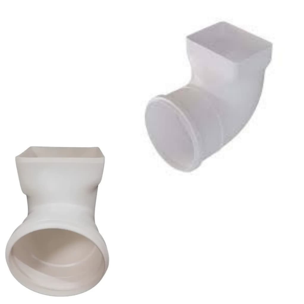 JOELHO PARA CALHA 100MM TRANSIÇÃO RETANGULAR PVC TUBO PLASTILIT