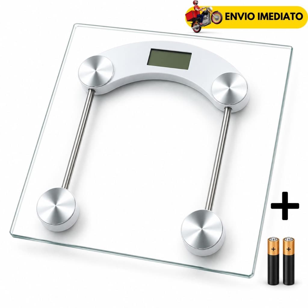 Balança Digital Corporal 180kg Vidro Temperado Alta Precisão Banheiro Peso Corpo Antiderrapante Fitness Saúde Premium