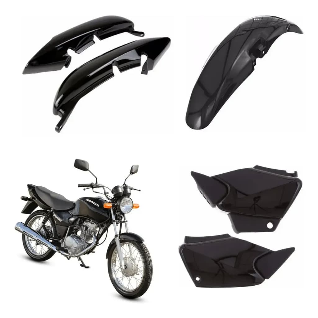 KIT Carenagem PRO TORK Fan 125 2005 a 2008 Titan 2000 a 2004 PRETO