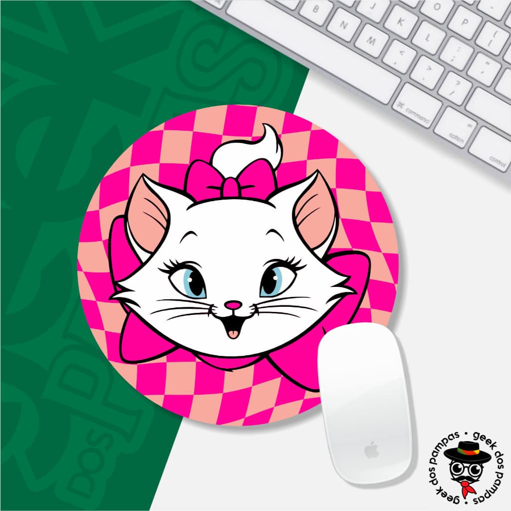 Mouse Pad Marie 20x20 Redondo Base Emborrachada Antiderrapante Gamer PC Notebook