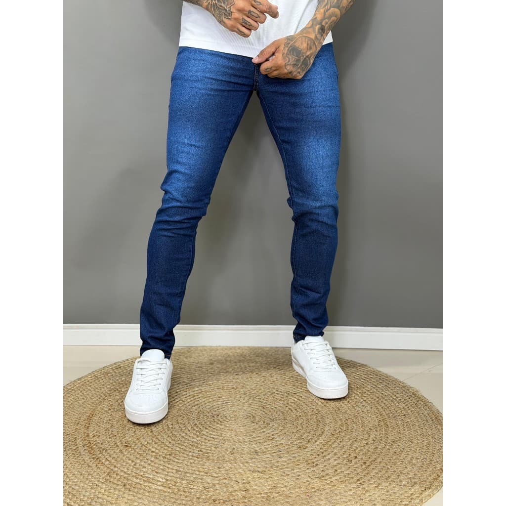 Calça Jeans Skinny Masculina Básica Para Trabalho