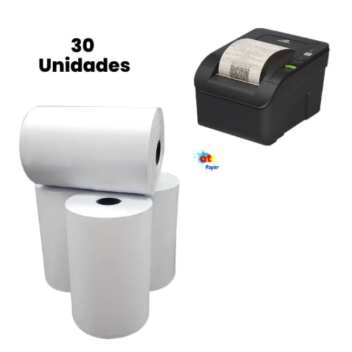 Rolo Bobina Térmica 80x40 para cupom fiscal PDV em geral 30 unidades 8cm X 40 metros