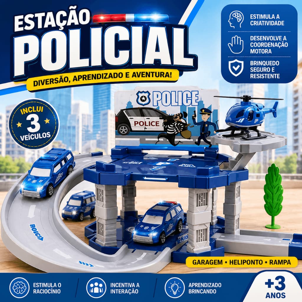 Brinquedo Educativo Estacao Policial Criatividade Raciocinio Diversao Infantil