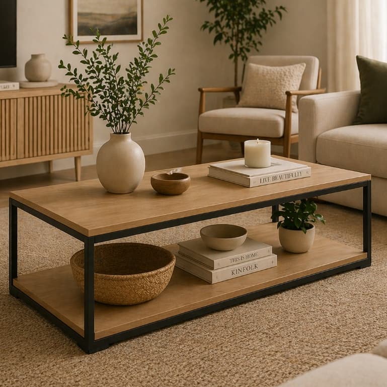 Mesa de Centro estilo Industrial Para Sala de Estar