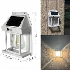 Luminária Solar de Parede LED Sensor de Movimento  Iluminação Externa
