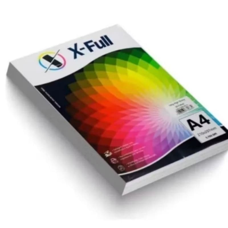 100 folhas papel fotográfico  brilhante A4 180g da marca X-Full.Papel fotográfico adesivo com acabamento glossy