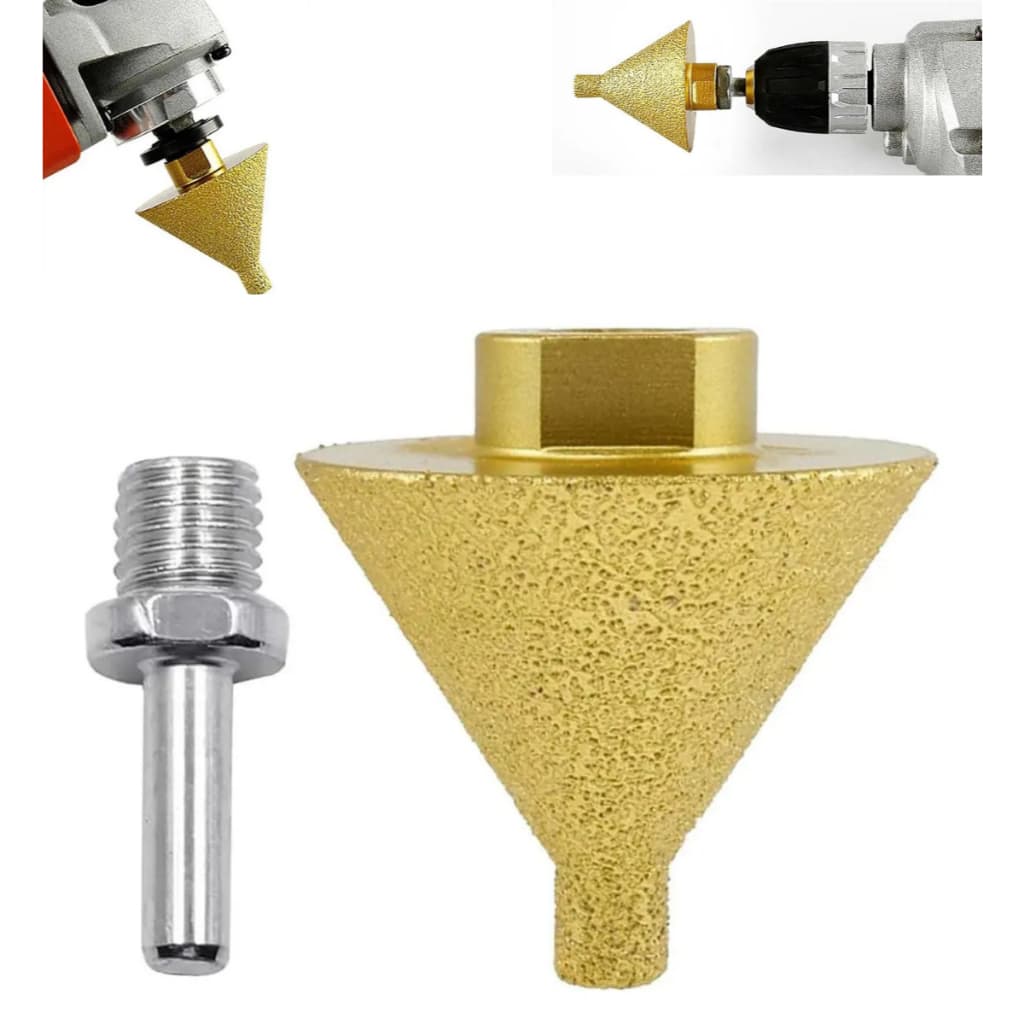 Broca Cônica Diamantada para Chanfro 38mm com adaptador rosca M10