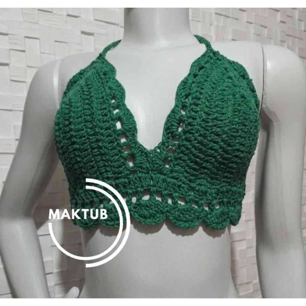 Cropped Barbante Promocional em Crochê Top de Crochê Cropped de Crochet