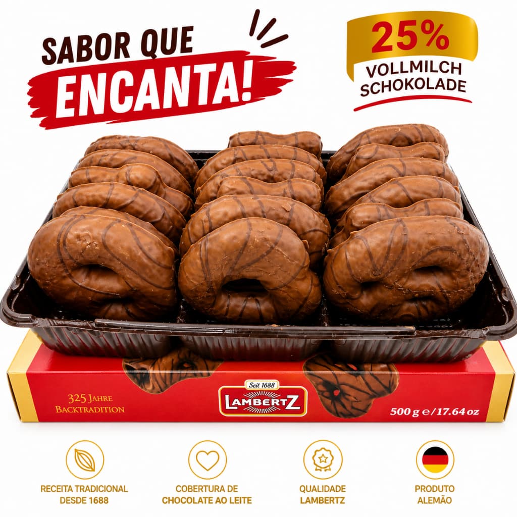 Pão de Mel Schokoladen Lebkuchen Lambertz Caixa 500g