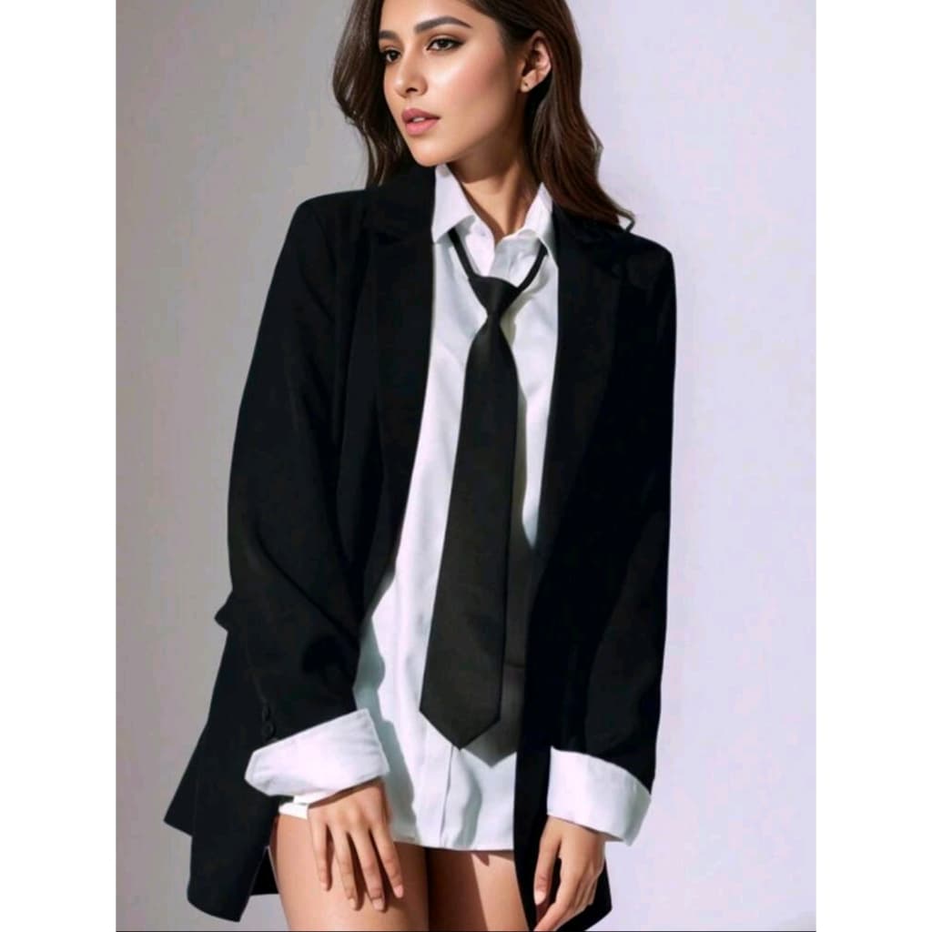 Gravata preta feminina - Gravata Premium uniforme, terno, administrador, casamento, estudante - Gravata super elegante