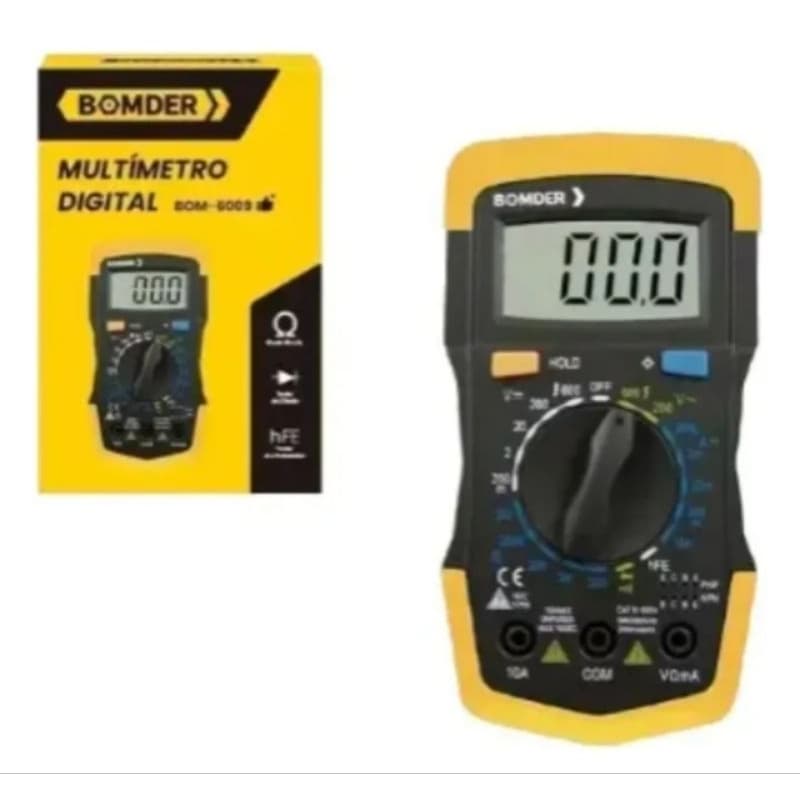 Multímetro Digital Portátil Profissional C/Capacímetro E Beep Bateria Cabo TesteMedição Display