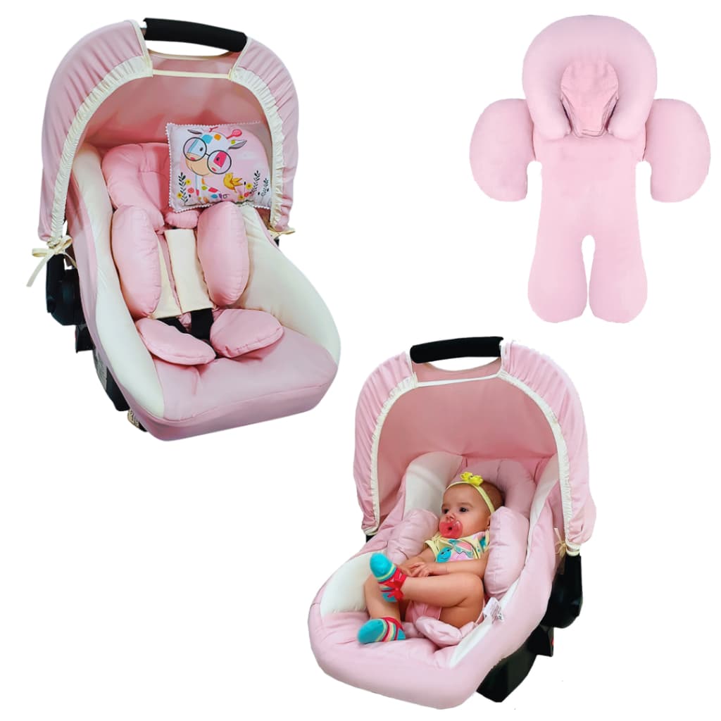 Kit -Capa de Bebê Conforto, Capota Solar, Protetores de Cinto e Redutor Anatômico