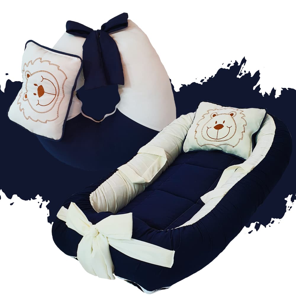 Kit Ninho Redutor de Berço com Almofada Decorativa + Almofada de Amamentação Multifuncional