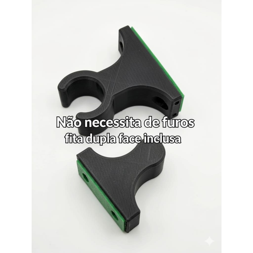 Suporte Trava Porta Blindex Ajustável Preto com Adesivo – Protetor de Porta em Plástico Resistente, Fácil Instalação
