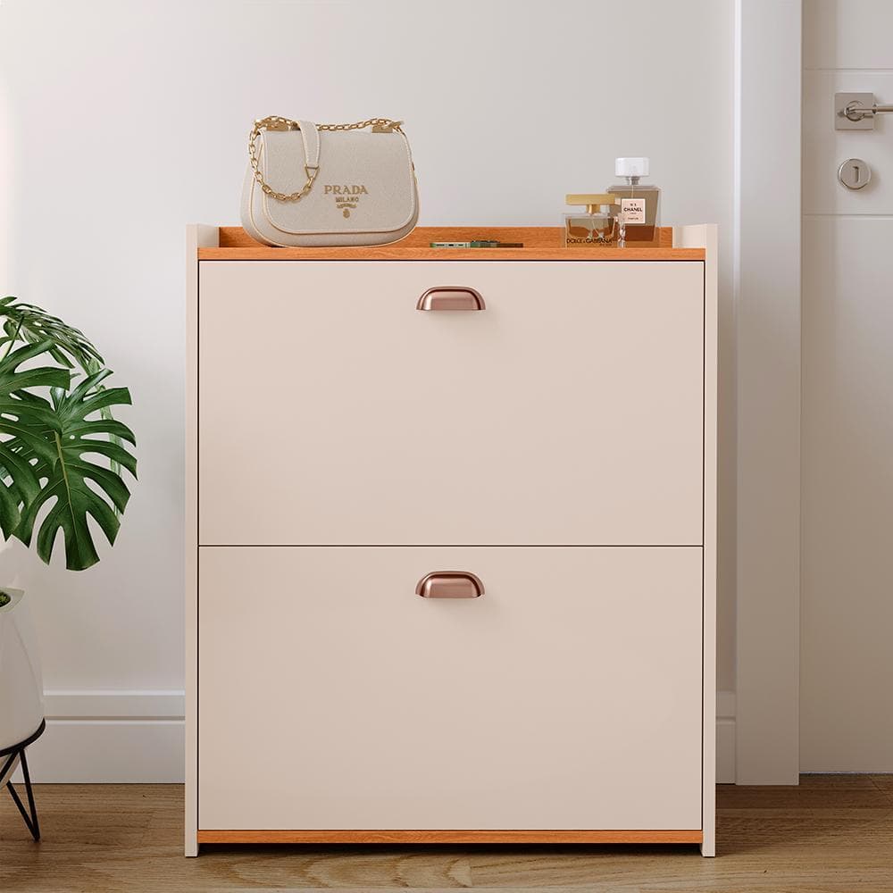 Sapateira 2 Gavetas Basculantes Articuláveis 12 Pares Organizador Para Hall Closet Quarto Calçados