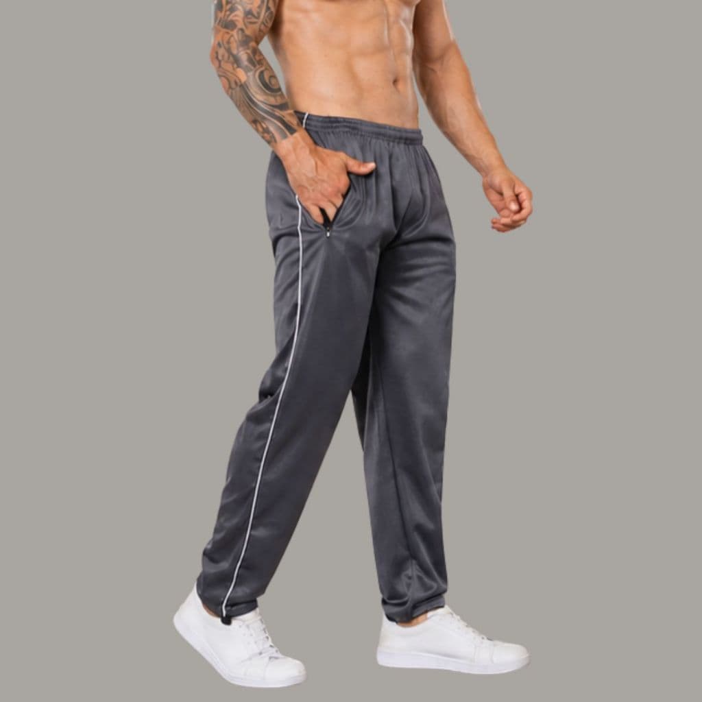 CALÇA CHIMPA FLANELADO MOLETOM POLIESTER TECIDO GROSSO UNISEX PRA TREINO ACADEMIA CAMINHADA COM ZIPER E BOLSO